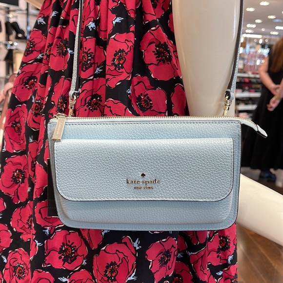NWT Kate Spade Leila Small Crossbody K8284 
Leather Dewy Blue 
NWT - Picture 13 of 16
